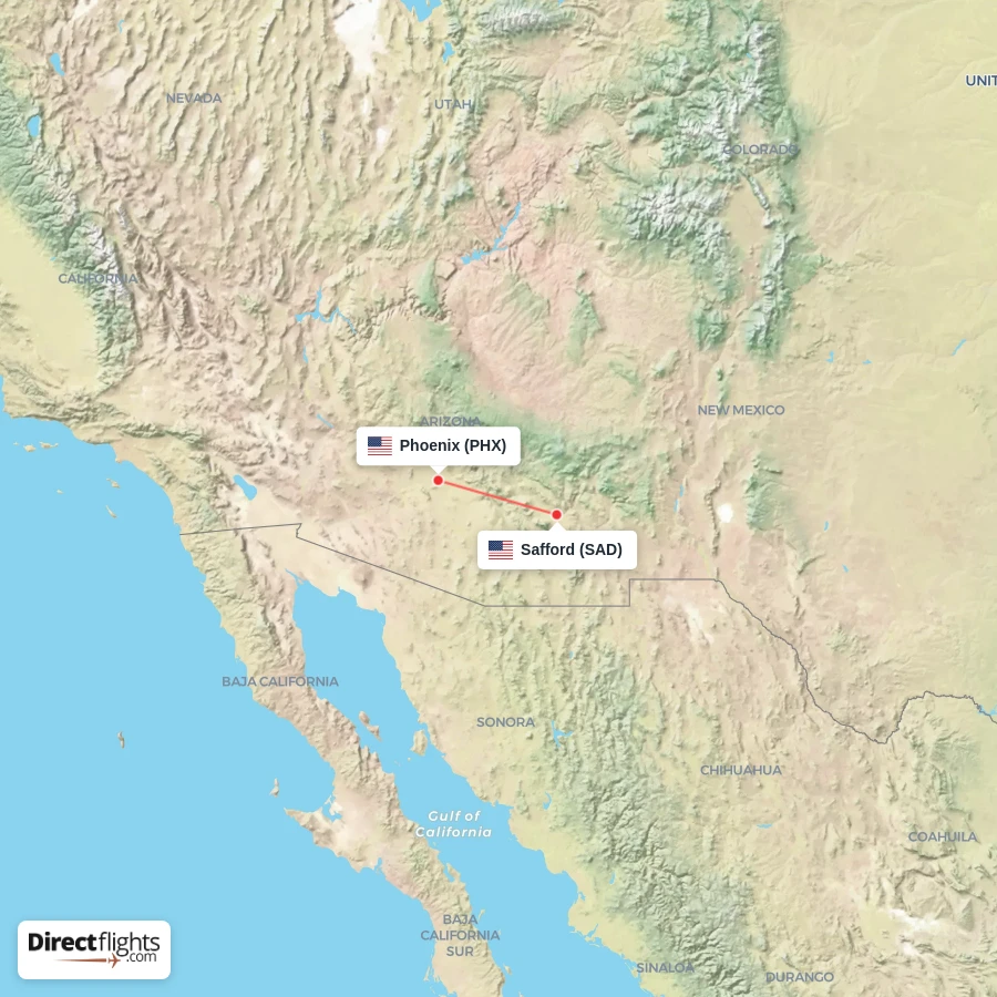 PHX - SAD route map