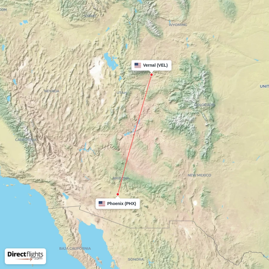 PHX - VEL route map