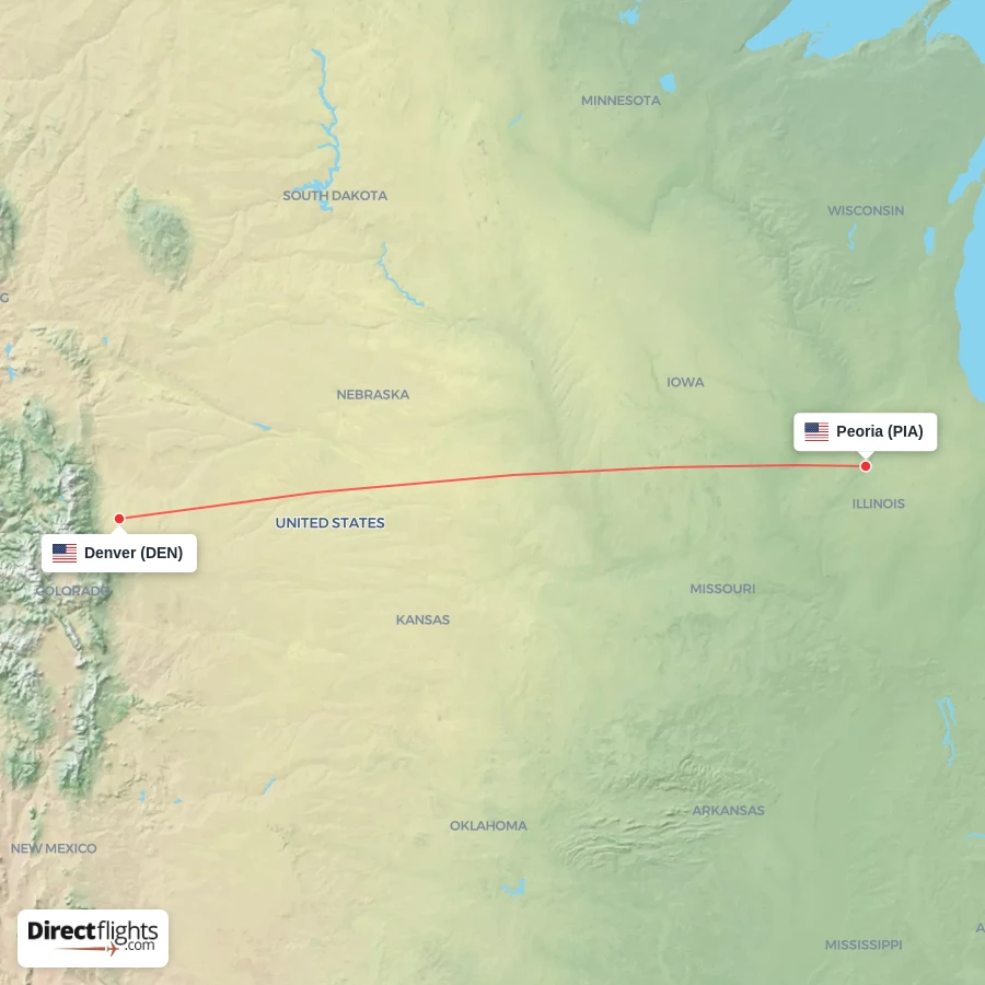 PIA - DEN route map