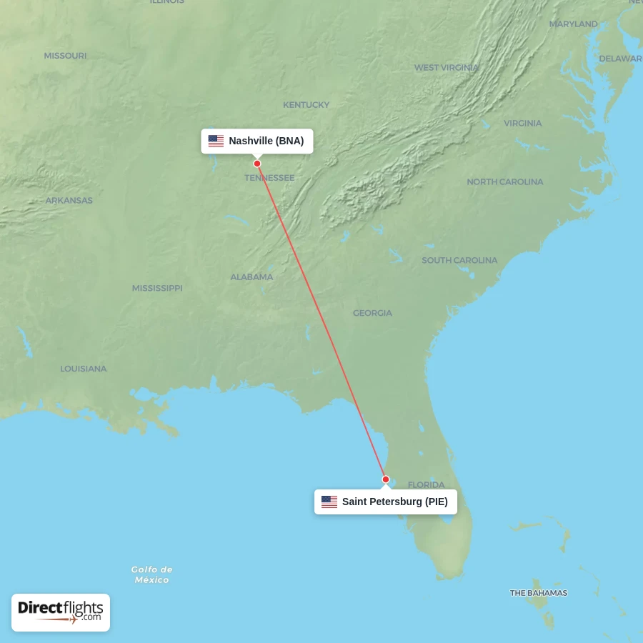 PIE - BNA route map