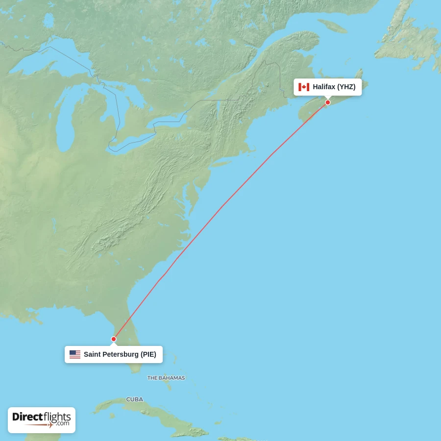 PIE - YHZ route map