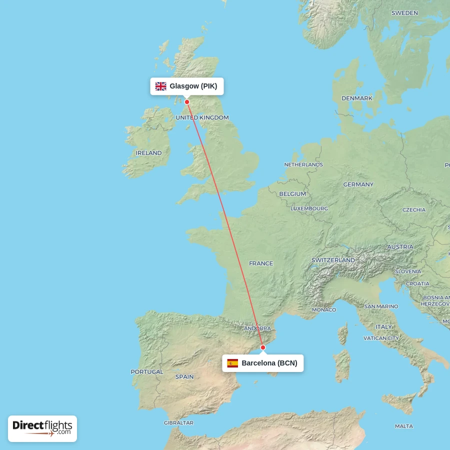 PIK - BCN route map