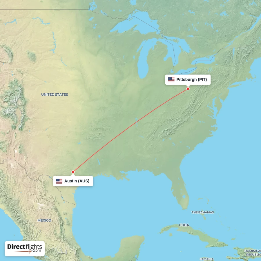 PIT - AUS route map