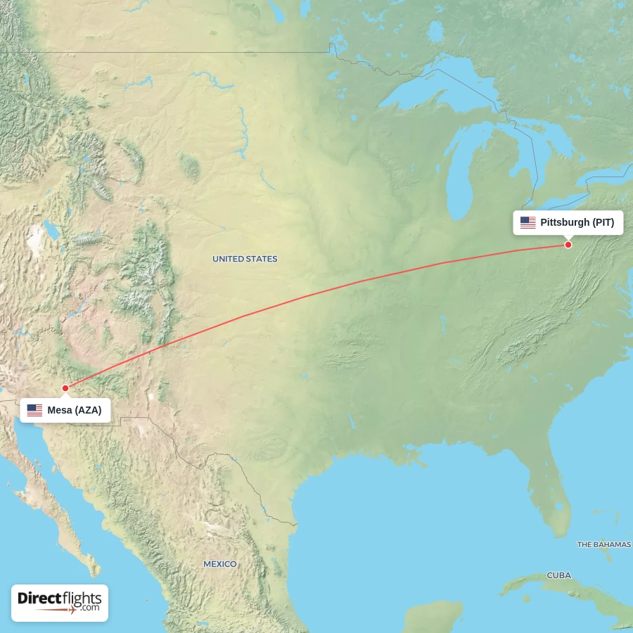 PIT - AZA route map