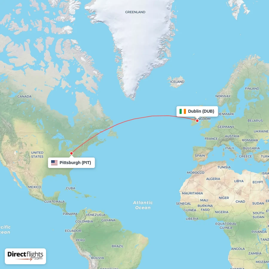 PIT - DUB route map