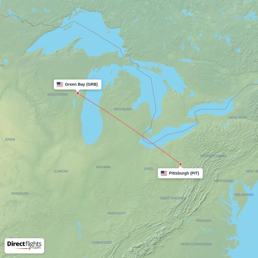 PIT - GRB route map