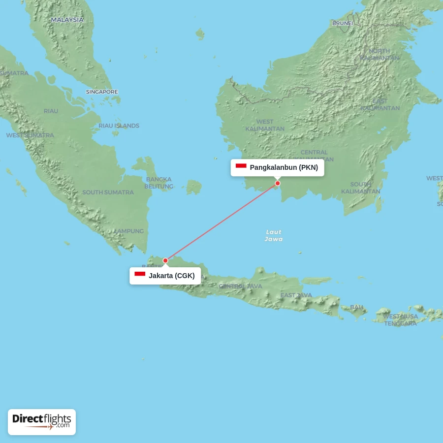 PKN - CGK route map