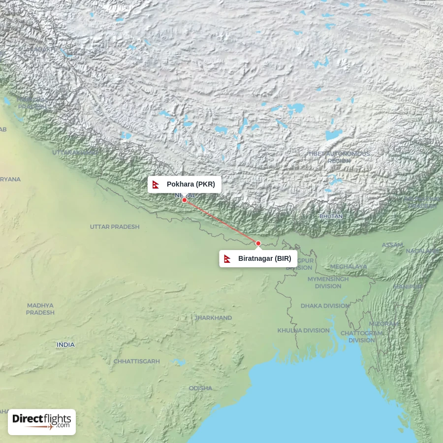 PKR - BIR route map