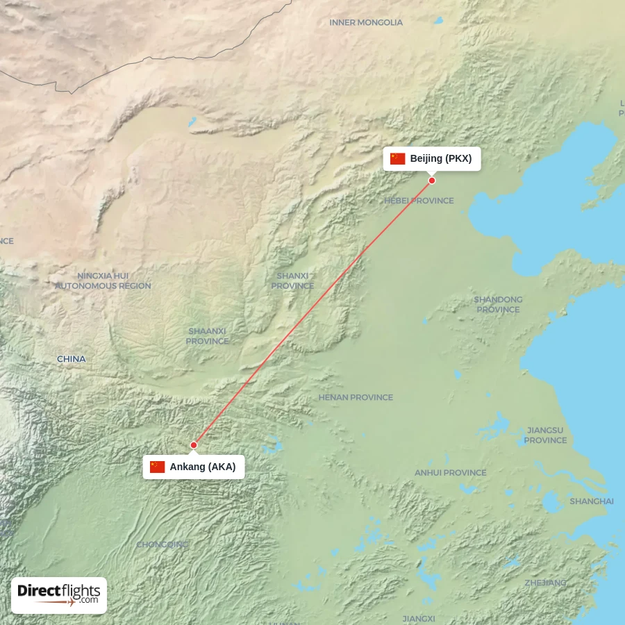 PKX - AKA route map
