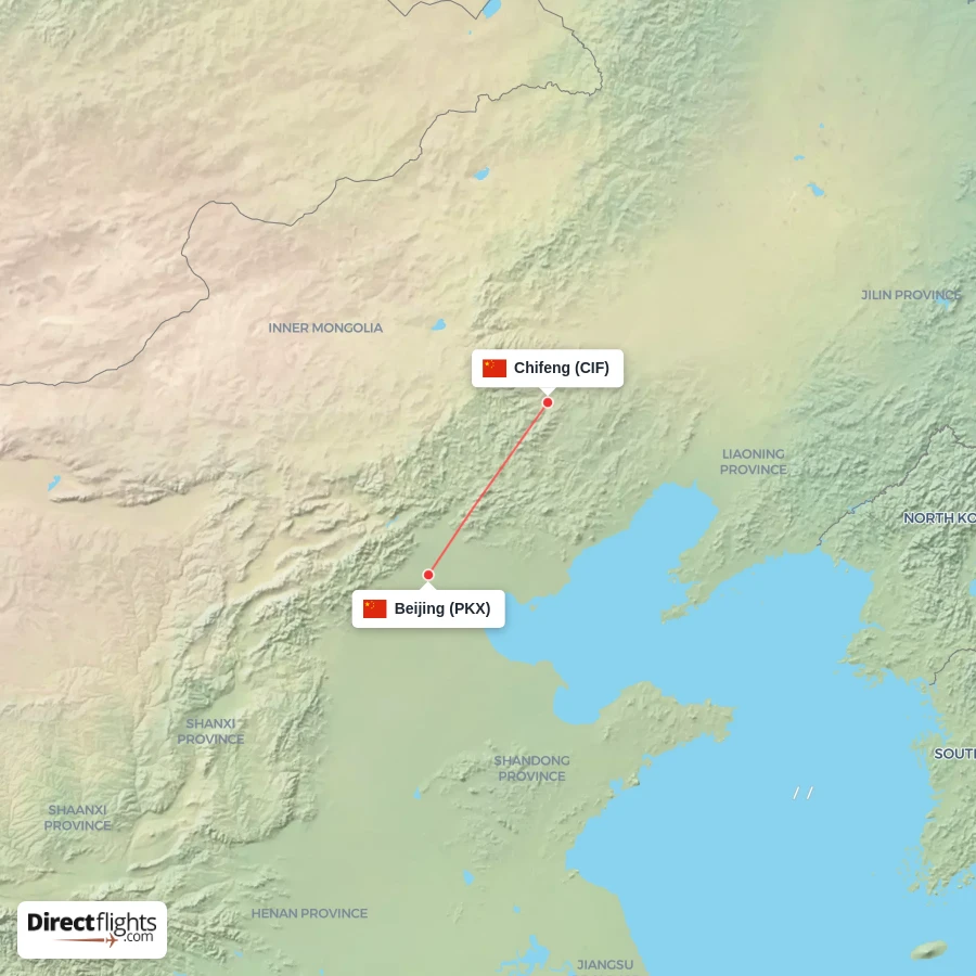 PKX - CIF route map