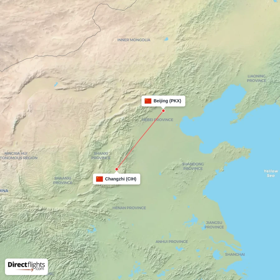 PKX - CIH route map