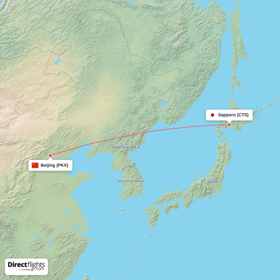 PKX - CTS route map