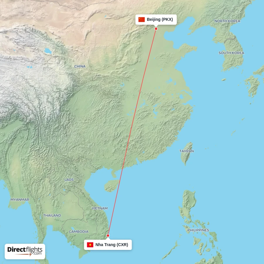 PKX - CXR route map