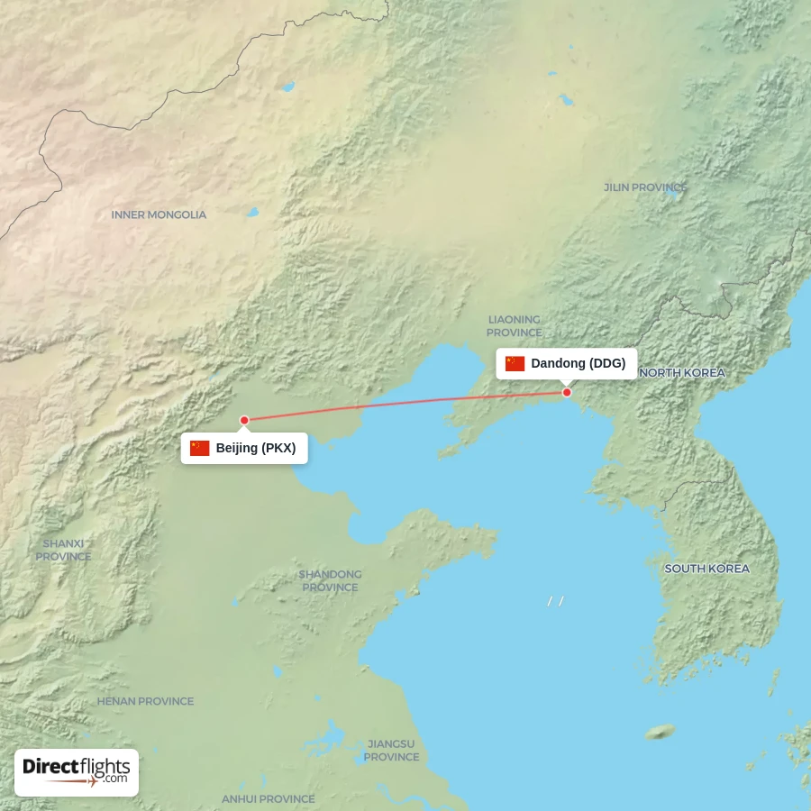 PKX - DDG route map