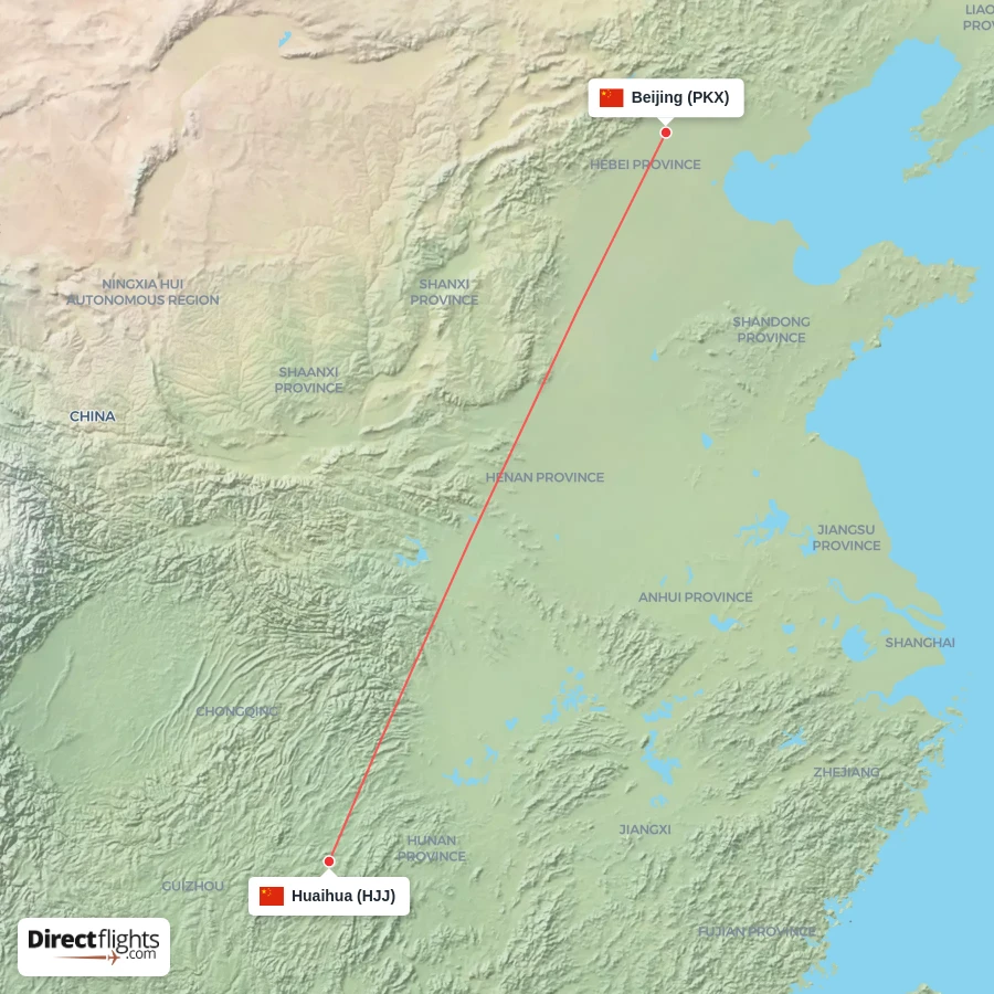 PKX - HJJ route map