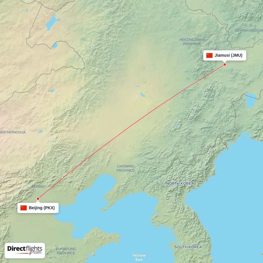 PKX - JMU route map