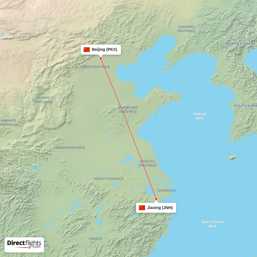 PKX - JNH route map