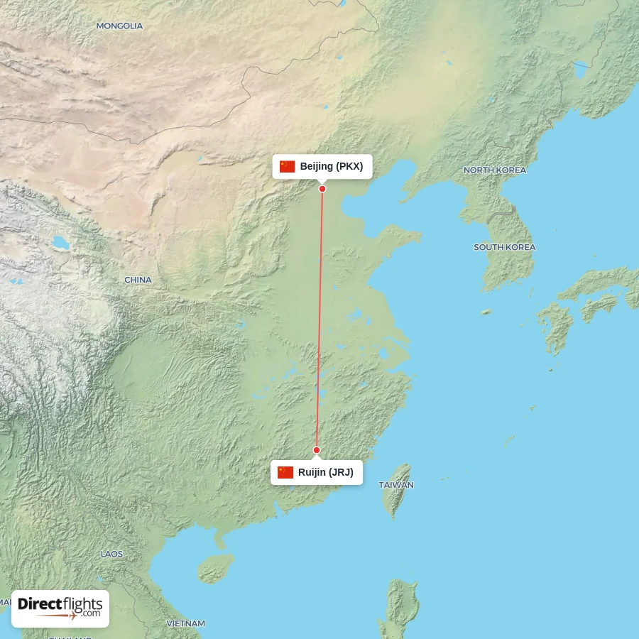 PKX - JRJ route map