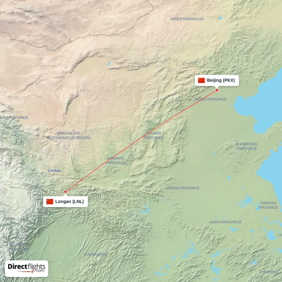 PKX - LNL route map
