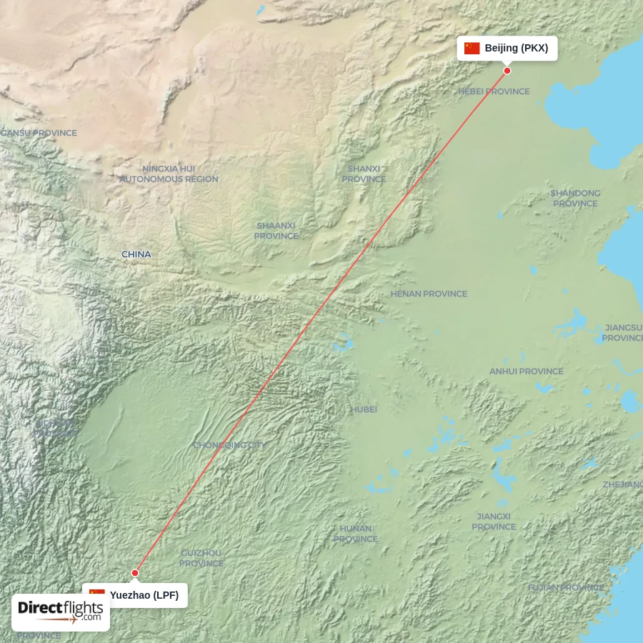PKX - LPF route map