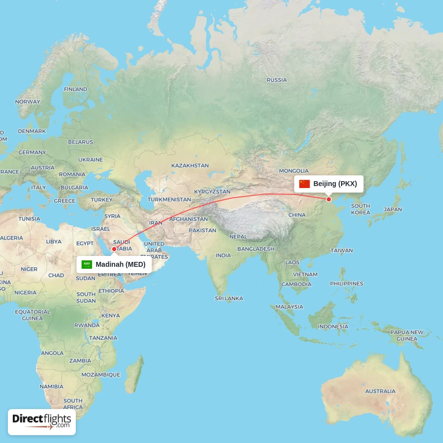 PKX - MED route map