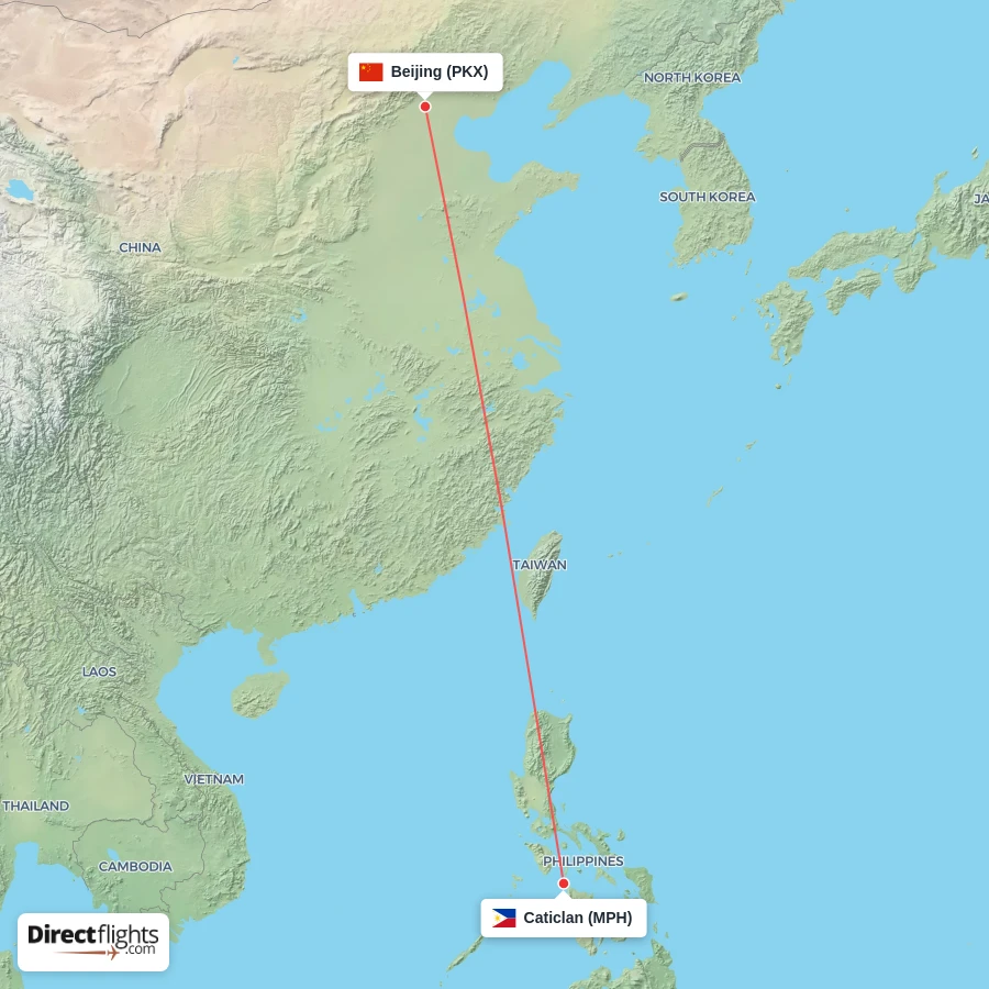 PKX - MPH route map