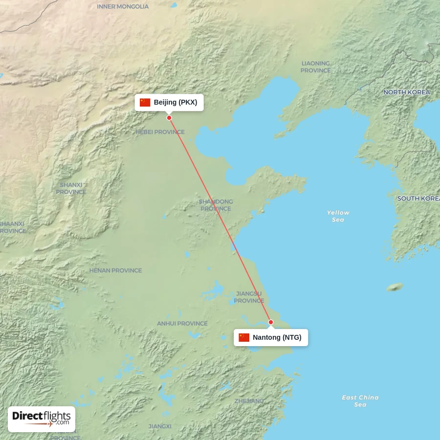 PKX - NTG route map