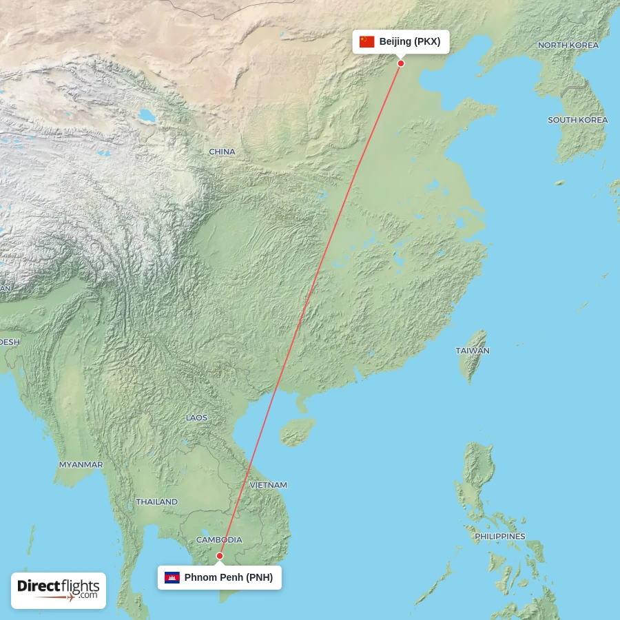 PKX - PNH route map