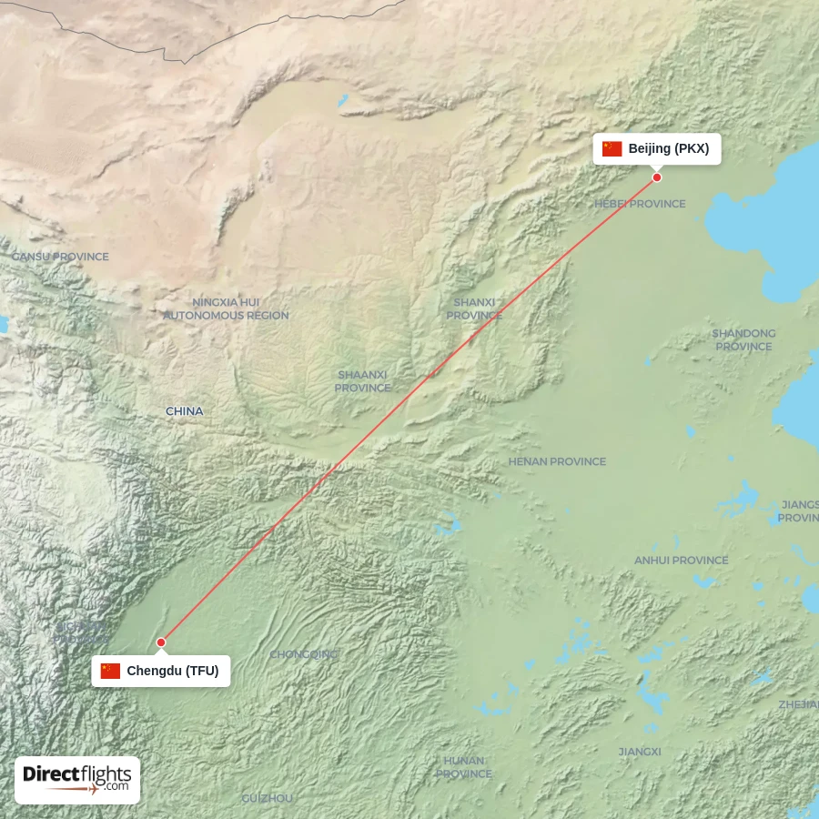 PKX - TFU route map