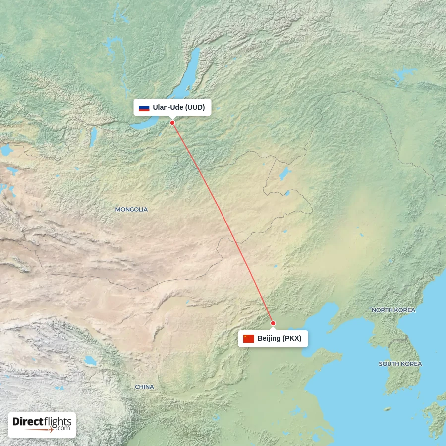 PKX - UUD route map