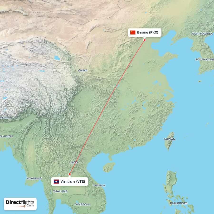 PKX - VTE route map