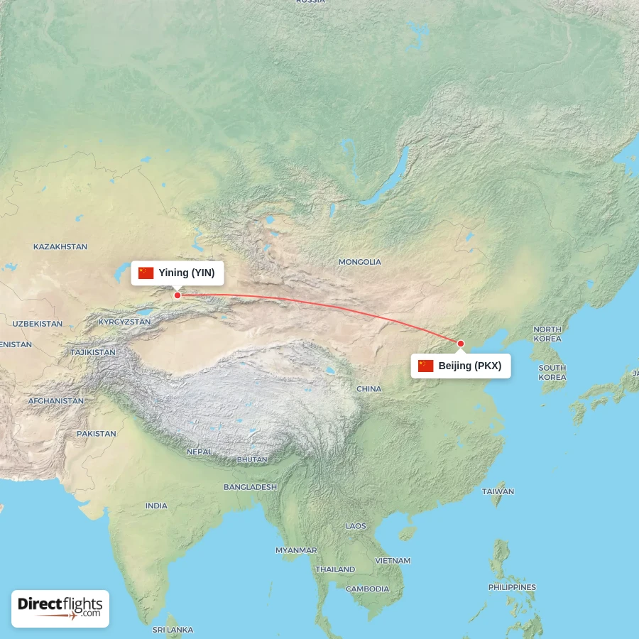 PKX - YIN route map