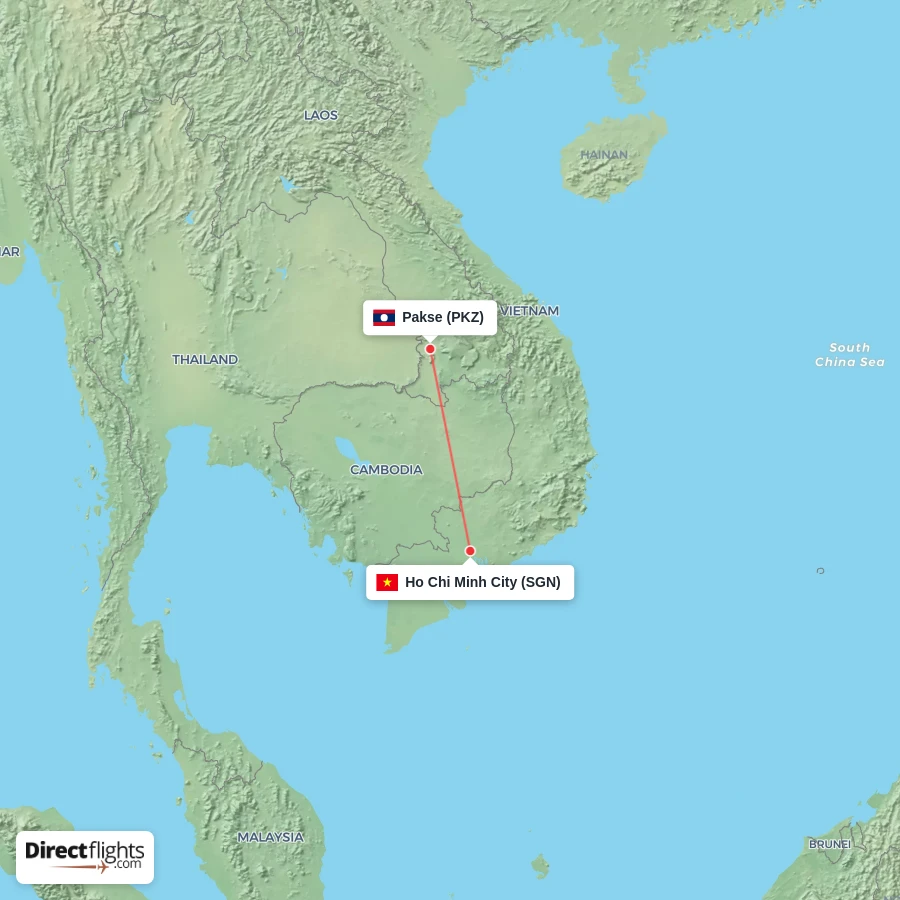 PKZ - SGN route map
