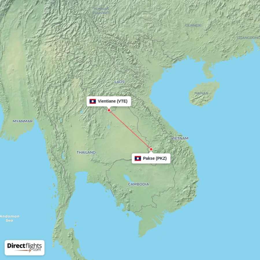 PKZ - VTE route map
