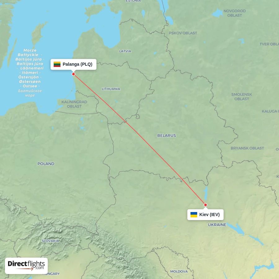 PLQ - IEV route map