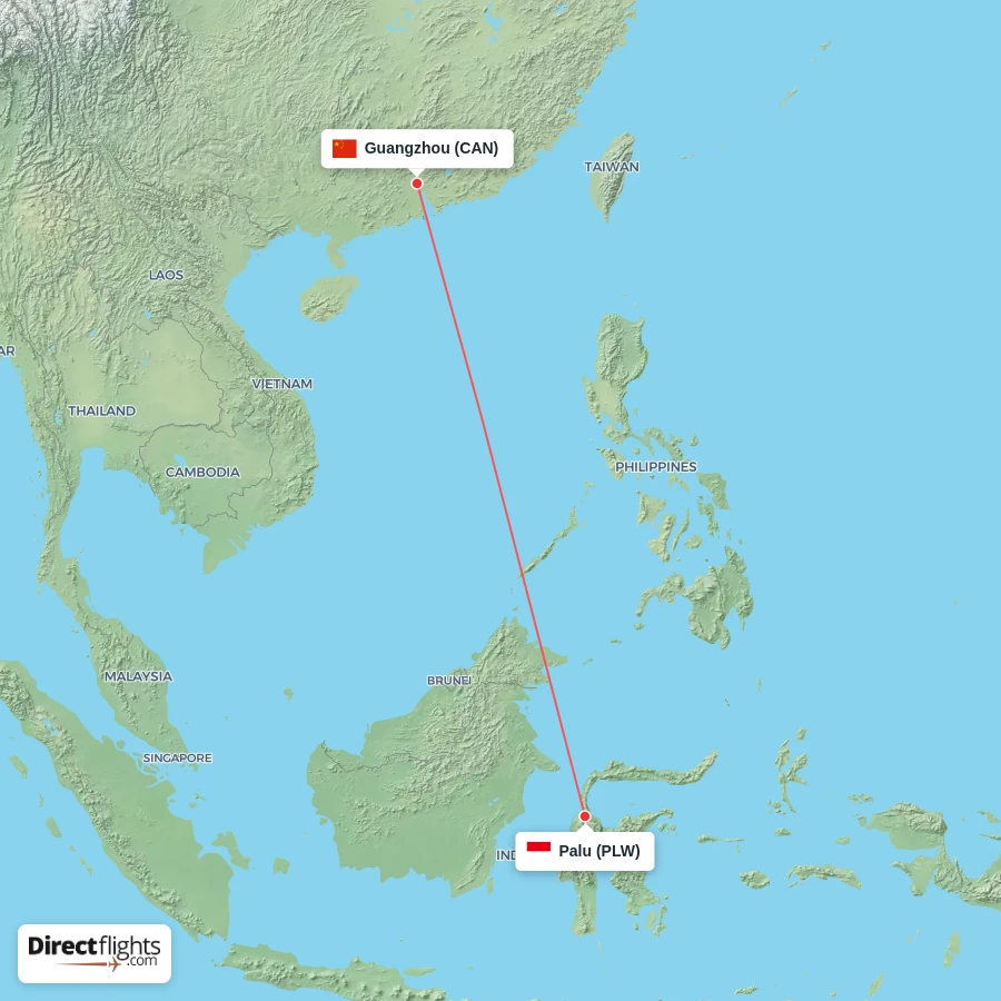 PLW - CAN route map