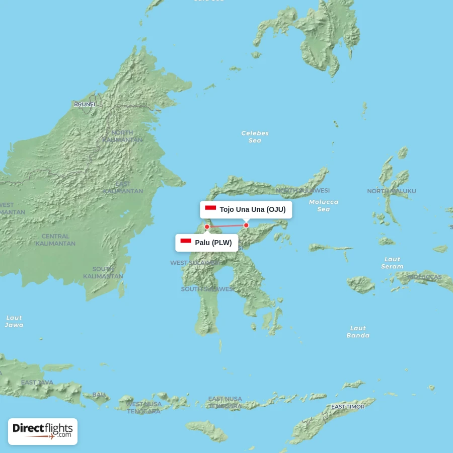 PLW - OJU route map