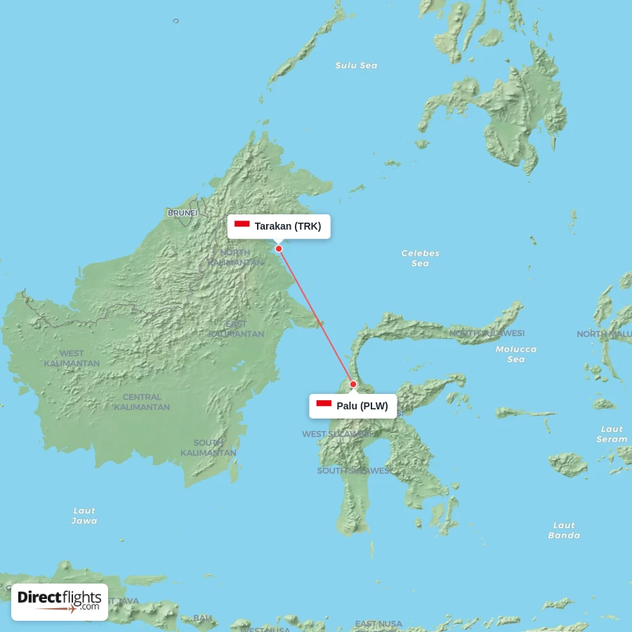 PLW - TRK route map