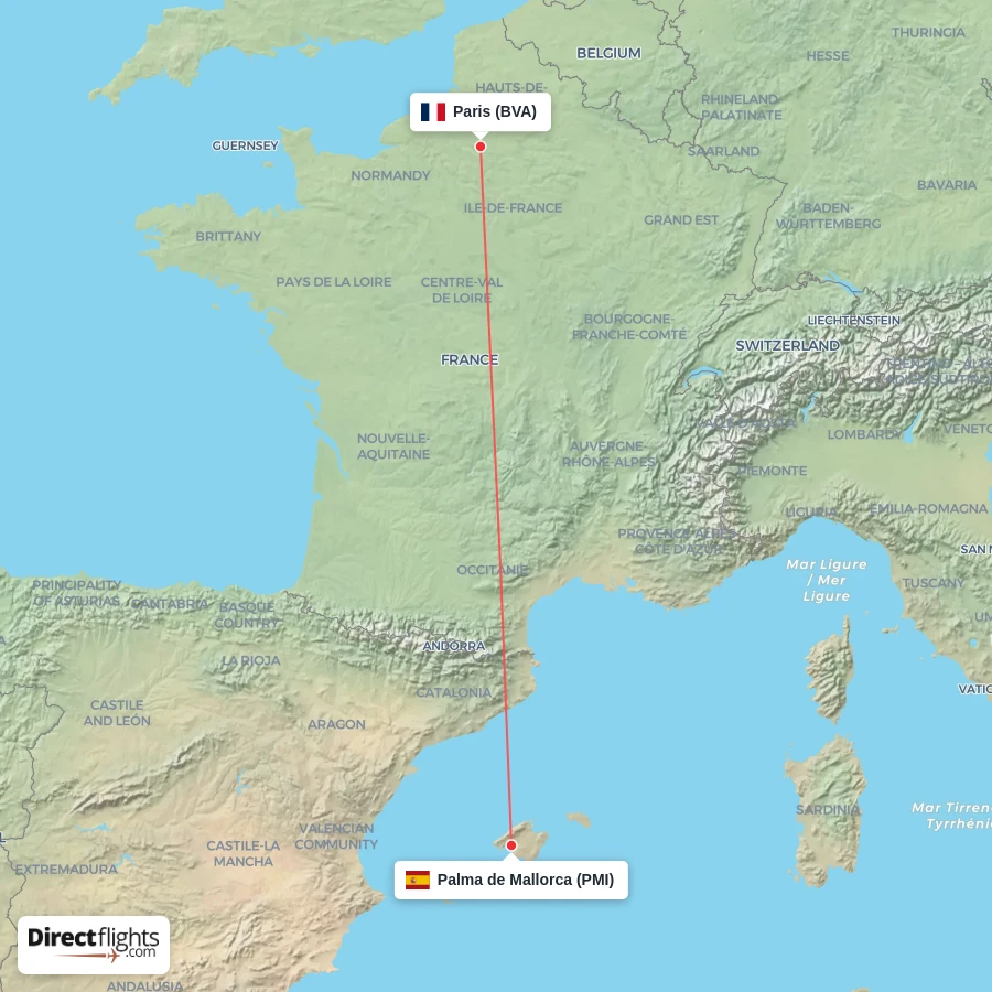 PMI - BVA route map