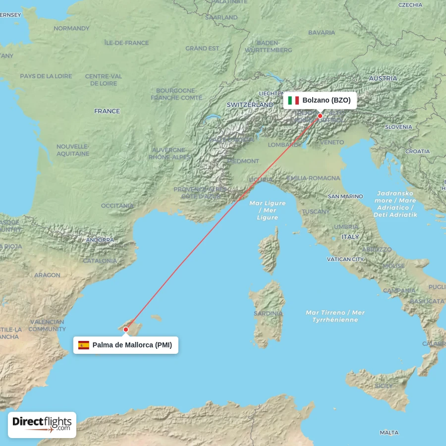 PMI - BZO route map