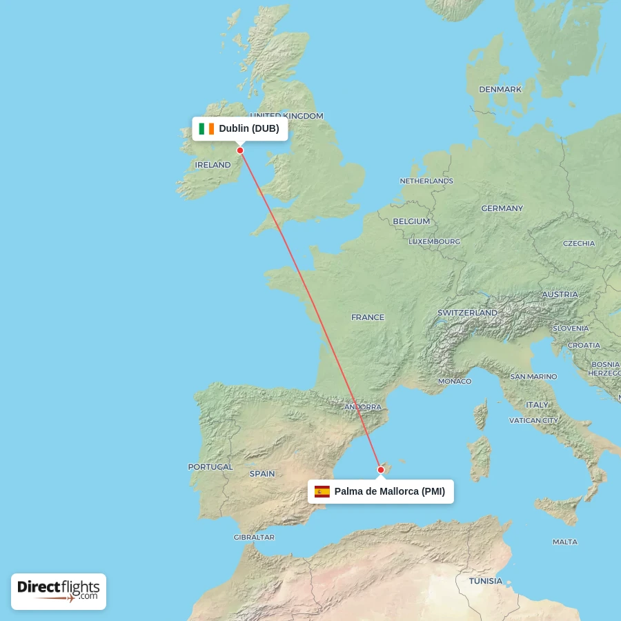 PMI - DUB route map