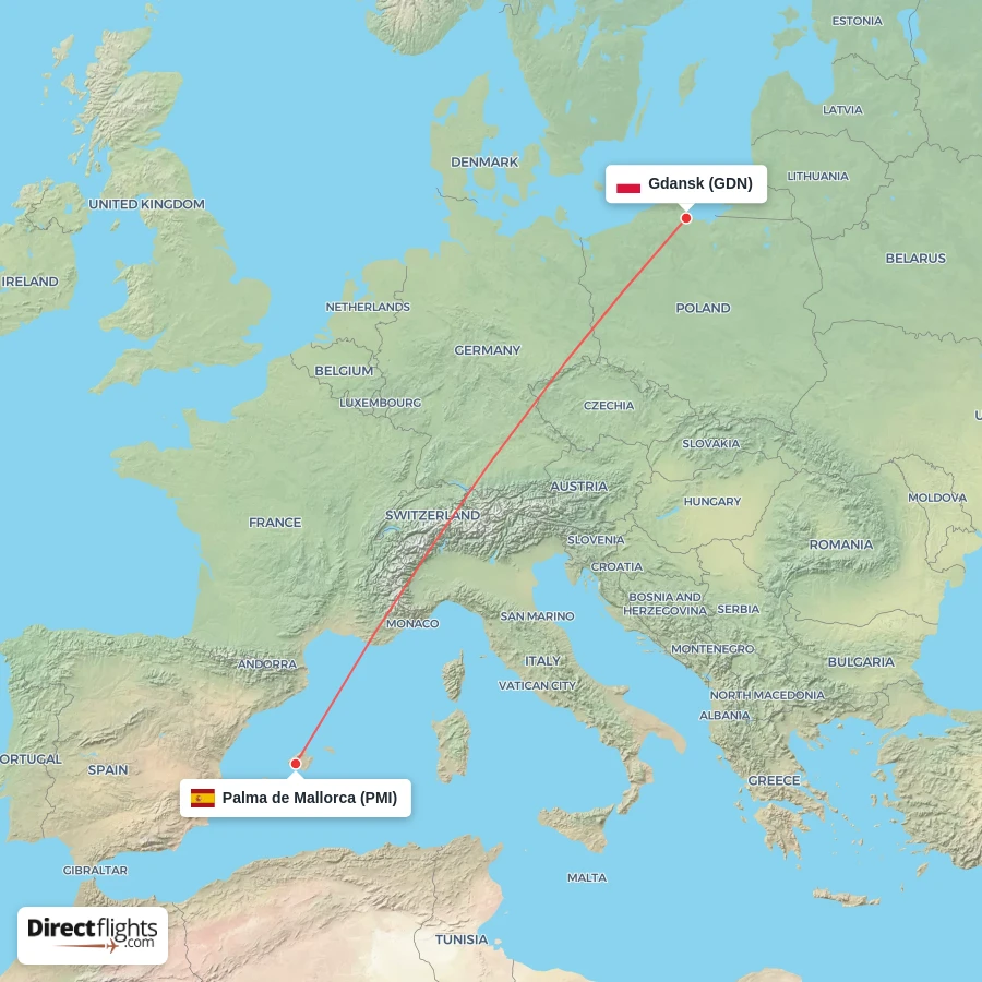 PMI - GDN route map