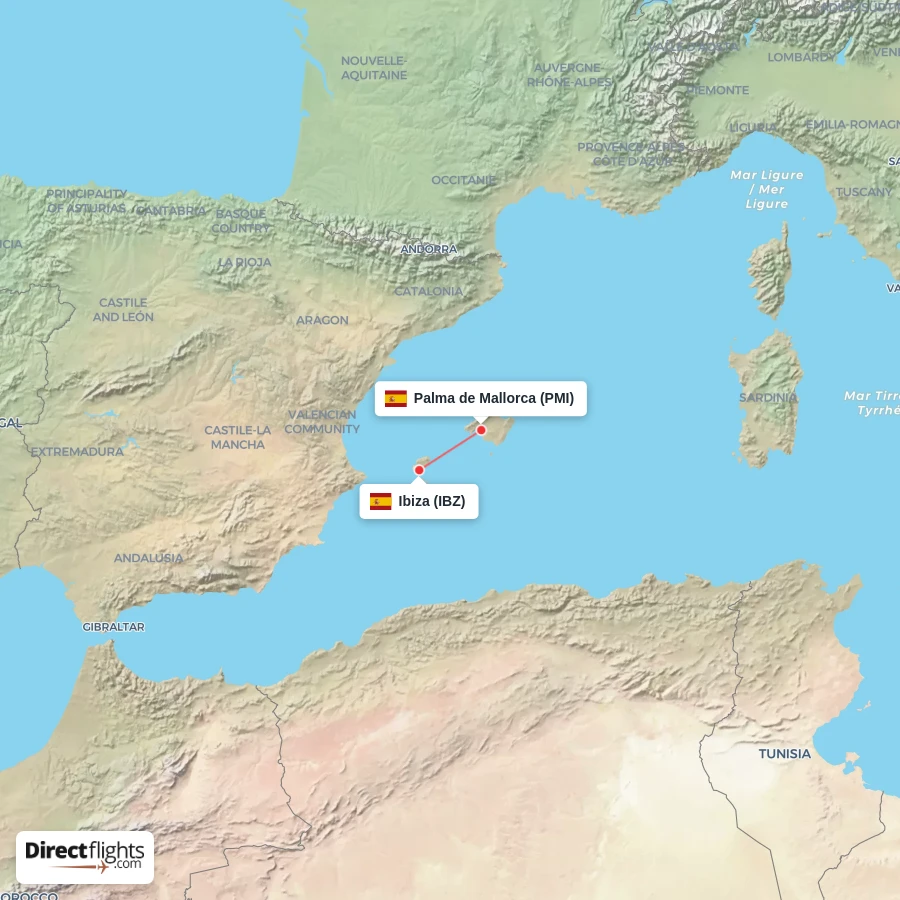 PMI - IBZ route map