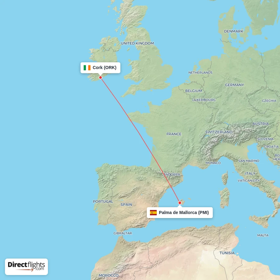 PMI - ORK route map