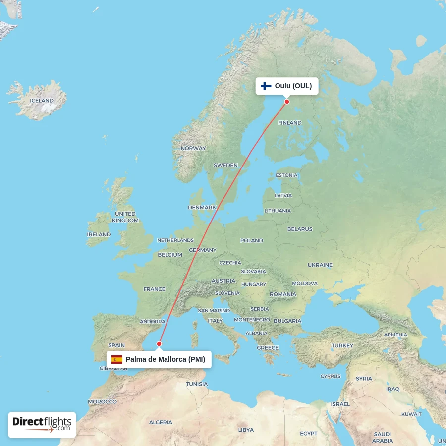 PMI - OUL route map