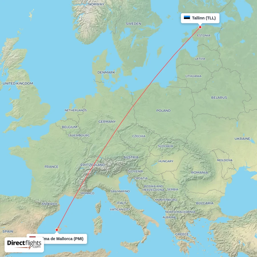 PMI - TLL route map