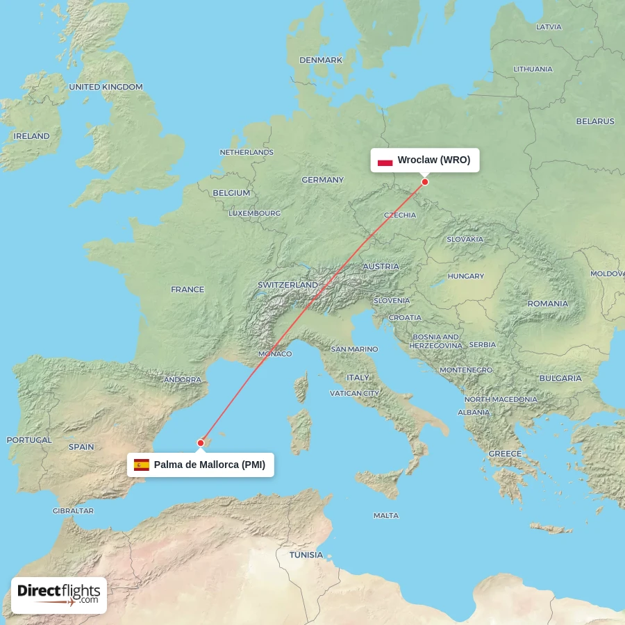 PMI - WRO route map