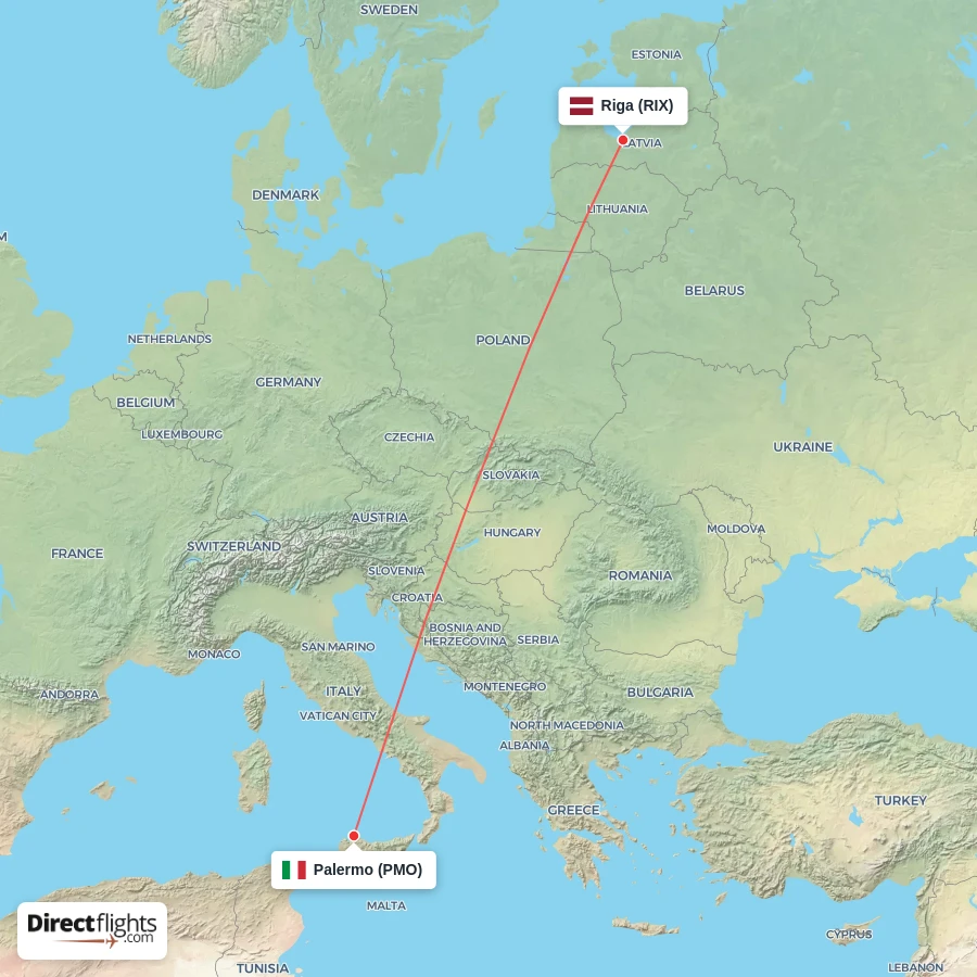PMO - RIX route map