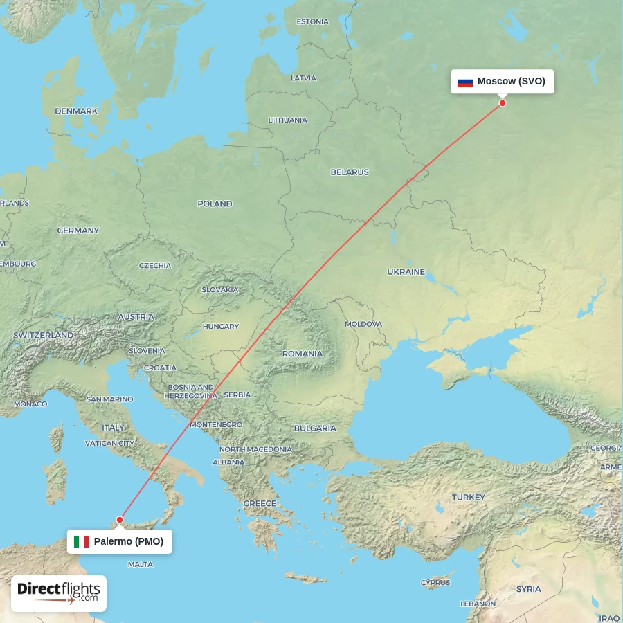 PMO - SVO route map