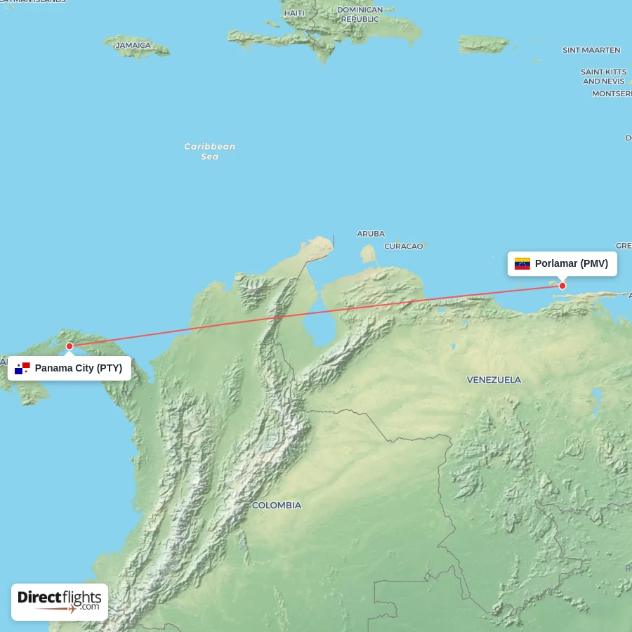 PMV - PTY route map